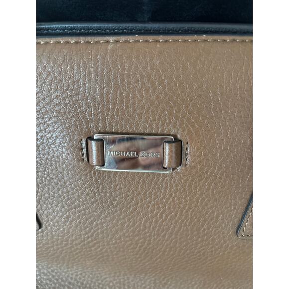 Michael Kors Brown Pebbled Leather Satchel Silver Hardware - Picture 2 of 10